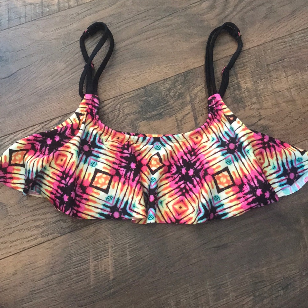 Multicolored Print Bikini Top